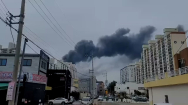 [영상]마트 창고서 화재..소방 진화 중